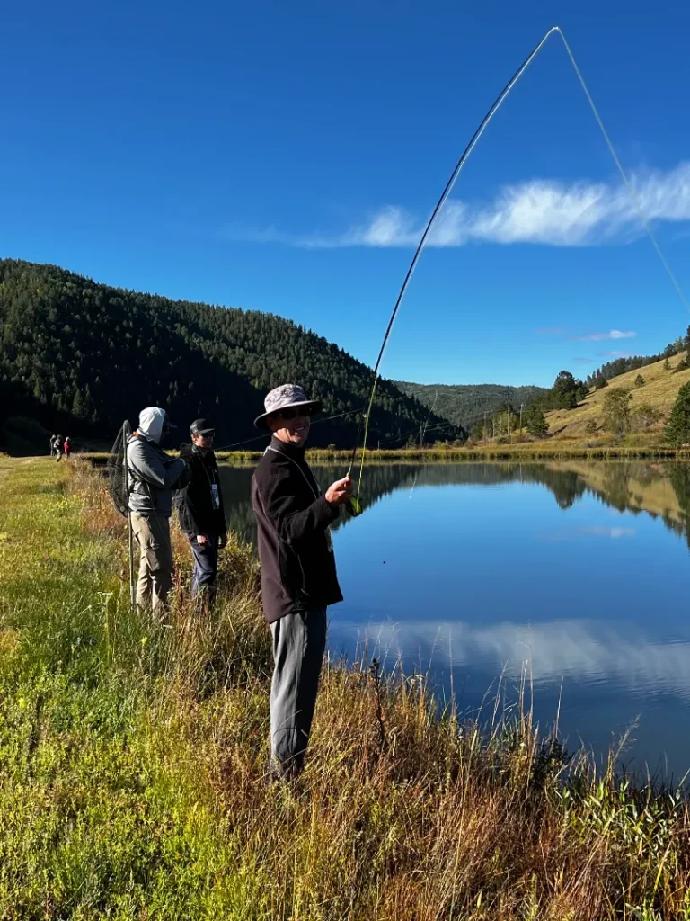 Fly fishing at Mountain River lodge 