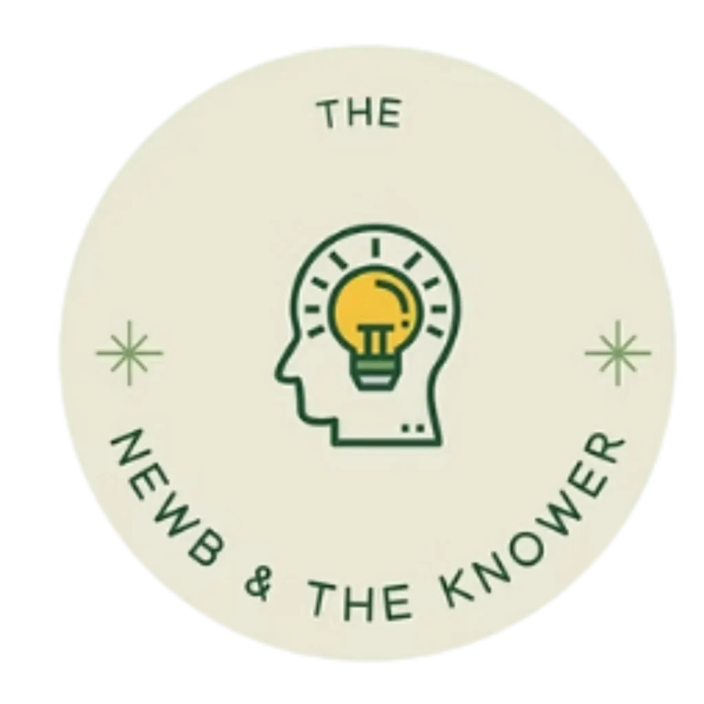 The Newb and the Knower podcast logo with lightbulb illustration representing learning fly fishing