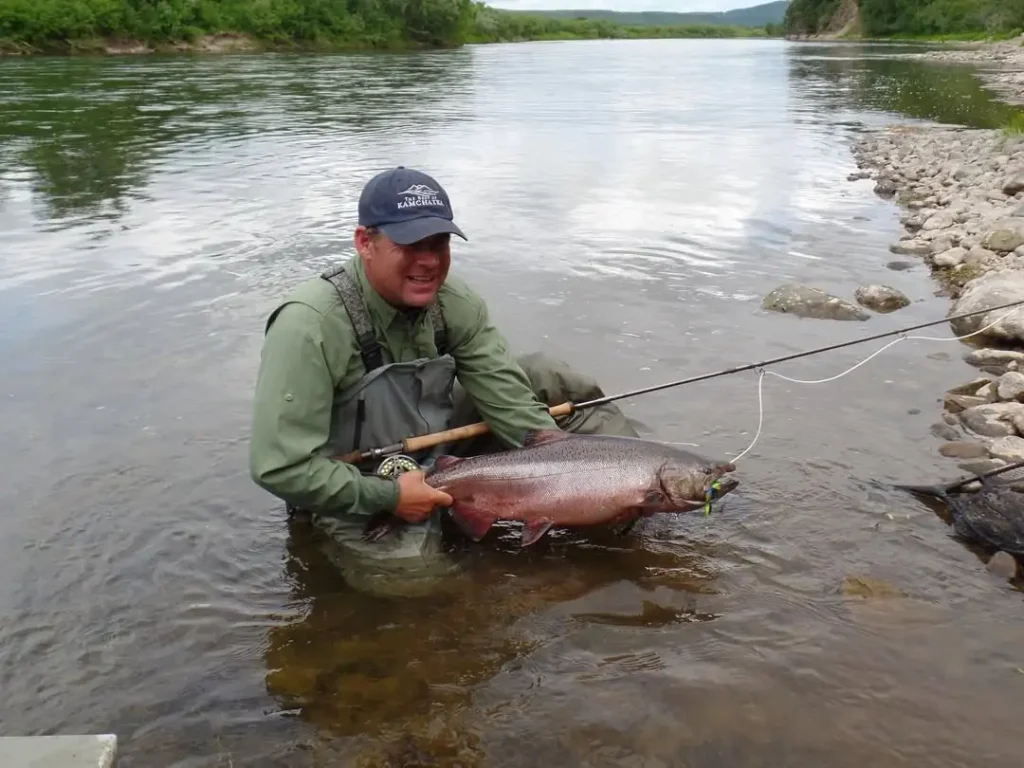 Remote river landscape in Kamchatka for fly fishing travel