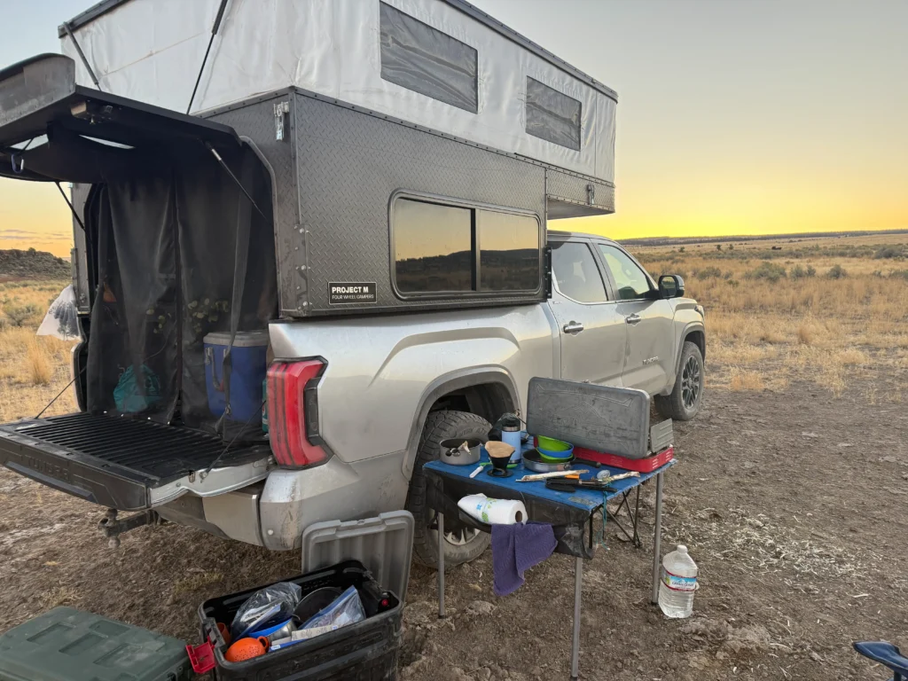 Four wheel camper Project M set up